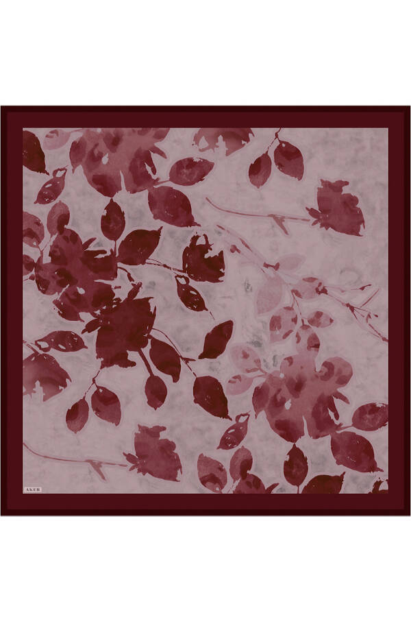 Bordo İpek Twill Eşarp - 1