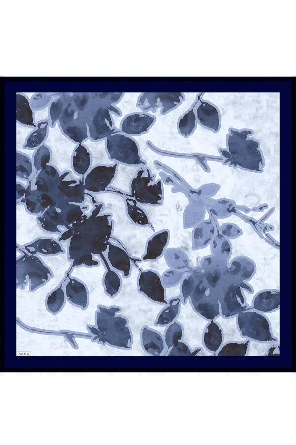 Lacivert İpek Twill Eşarp - 1