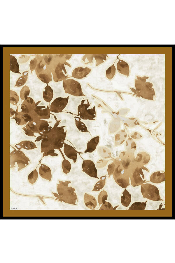 Koyu Sarı İpek Twill Eşarp - Aker