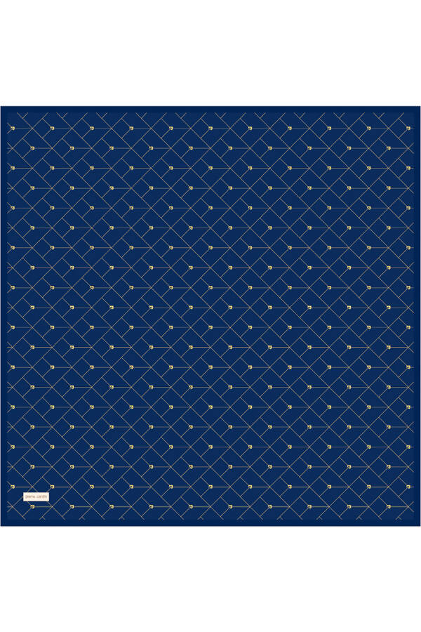 Koyu mavi 90X90 İpek Twill Eşarp - Pierre Cardin
