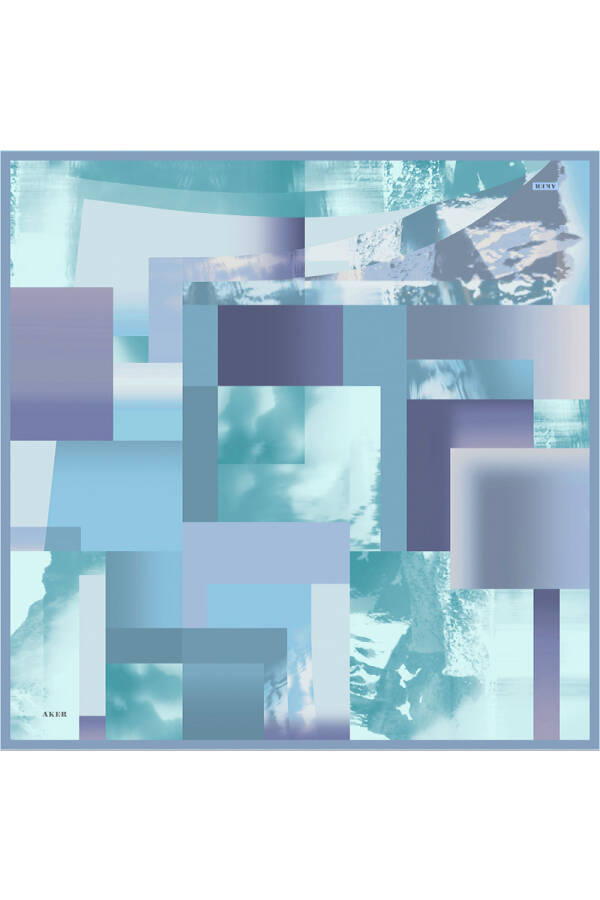 Renkli İpek Twill Eşarp - Aker