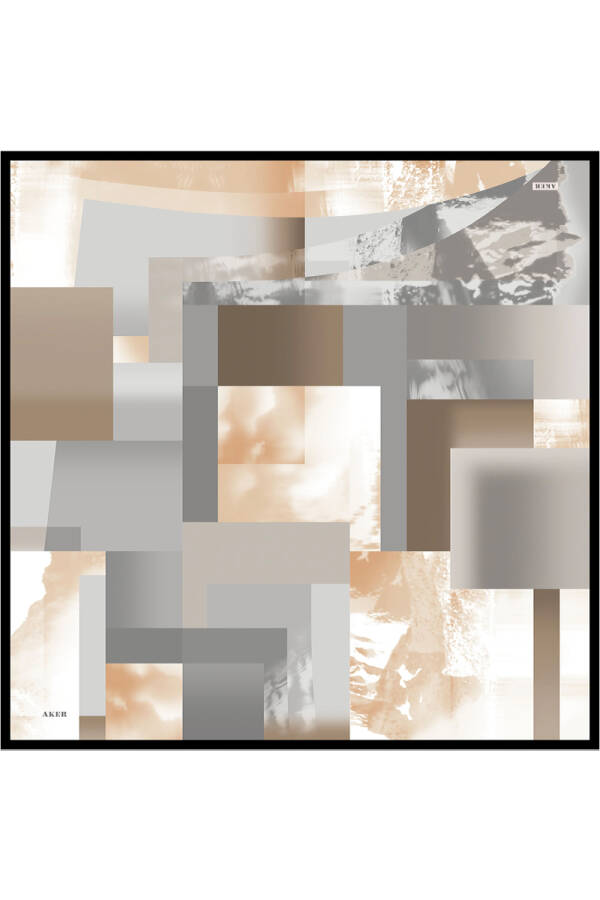 Renkli İpek Twill Eşarp - Aker