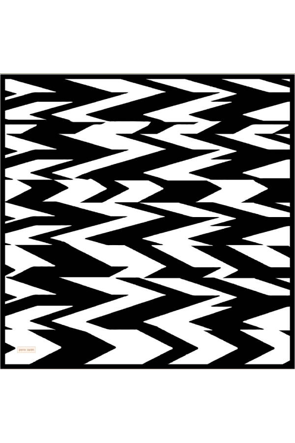 Siyah 90X90 İpek Twill Eşarp - Pierre Cardin