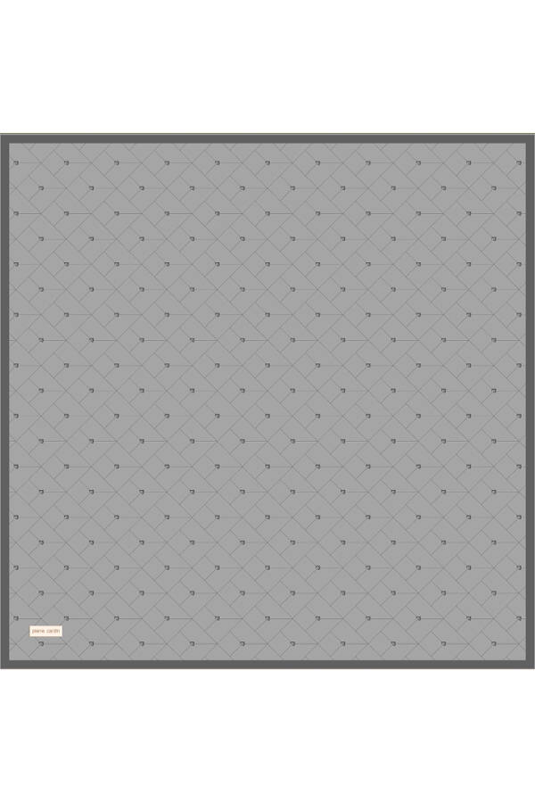 Gri 90X90 İpek Twill Eşarp - Pierre Cardin
