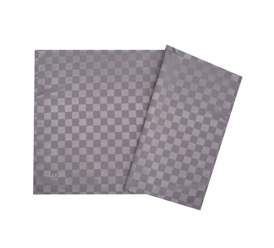 Gri 70X190 Dama Şal - 1