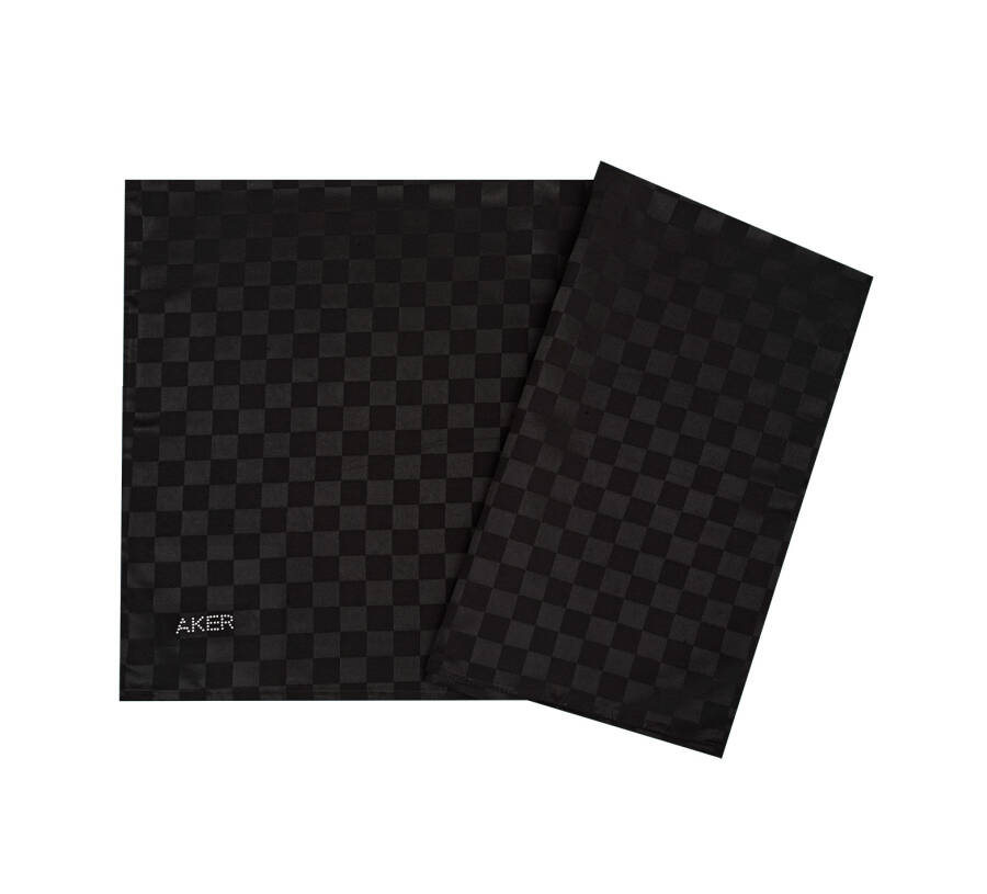 Siyah 70X190 Dama Şal - 1