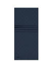 Lacivert Polyester Dikdörtgen Monogram Desenli Şal 