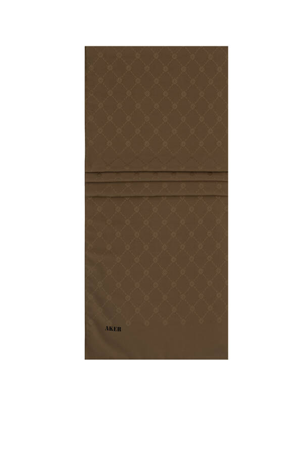 Kahverengi 70X190 Aker Monogram Şal - 1