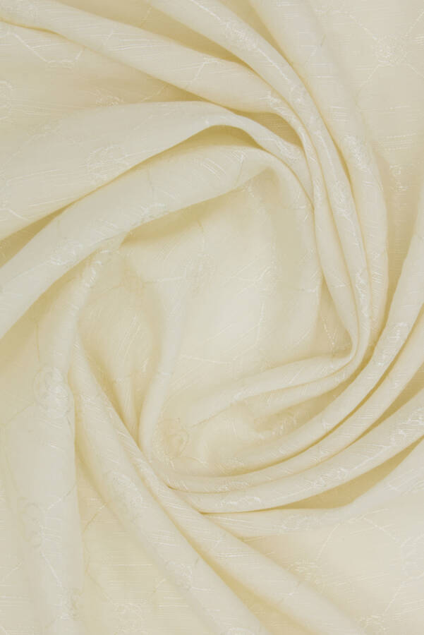 Ekru Logo Desenli 70X190 CM Koza Şal - 2