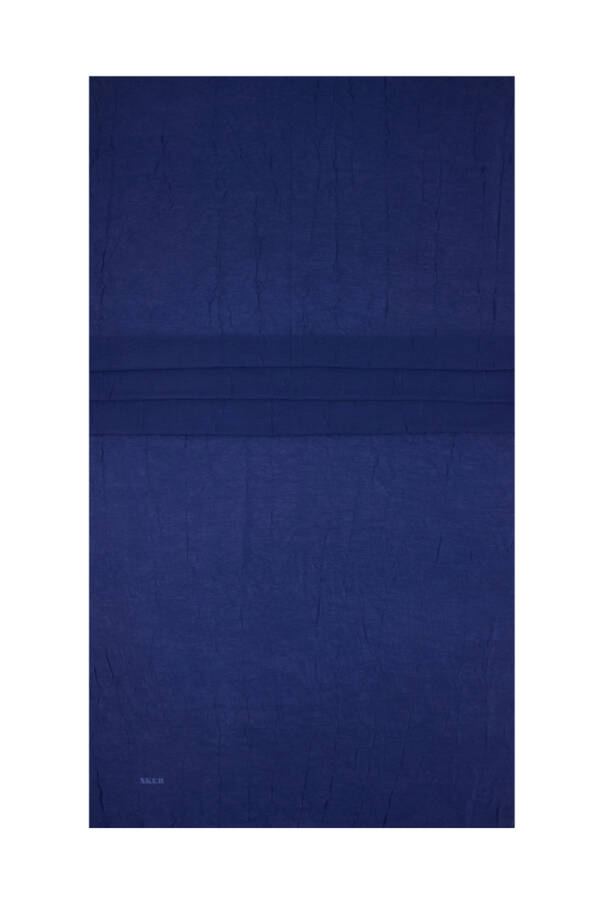 Lacivert Polyester Kraş Dikdörtgen Düz Şal - 1