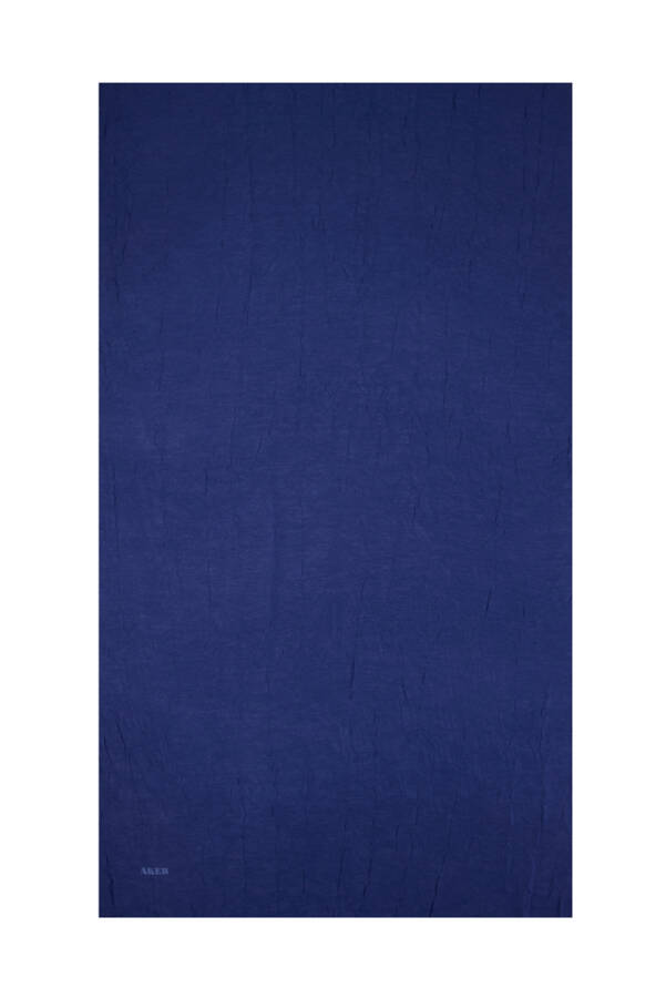 Lacivert Polyester Kraş Dikdörtgen Düz Şal - 3