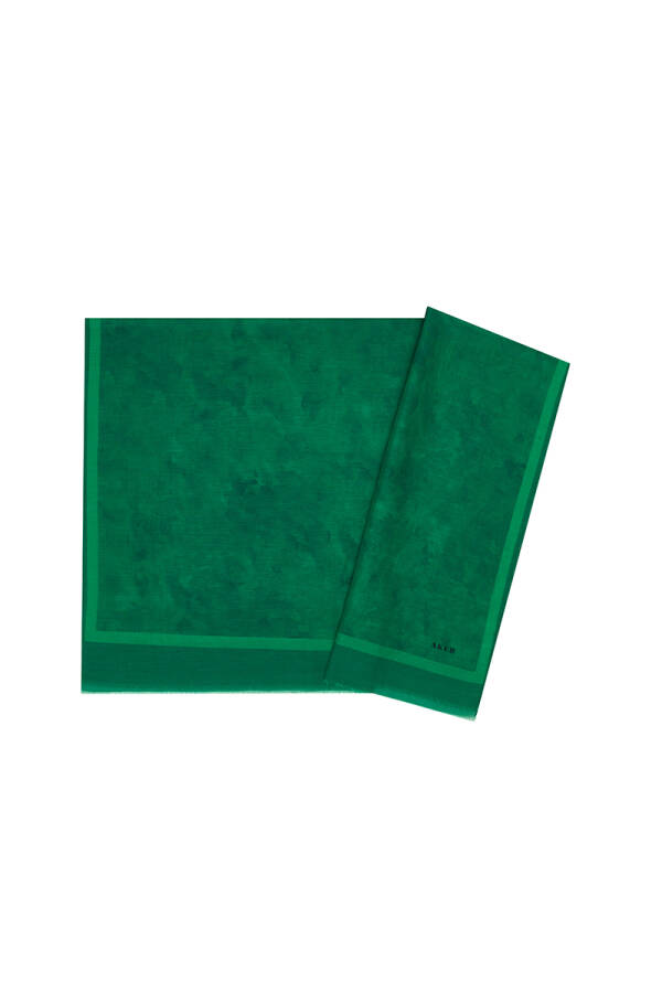 Yeşil 70X200 İpek Koton Şal - Aker