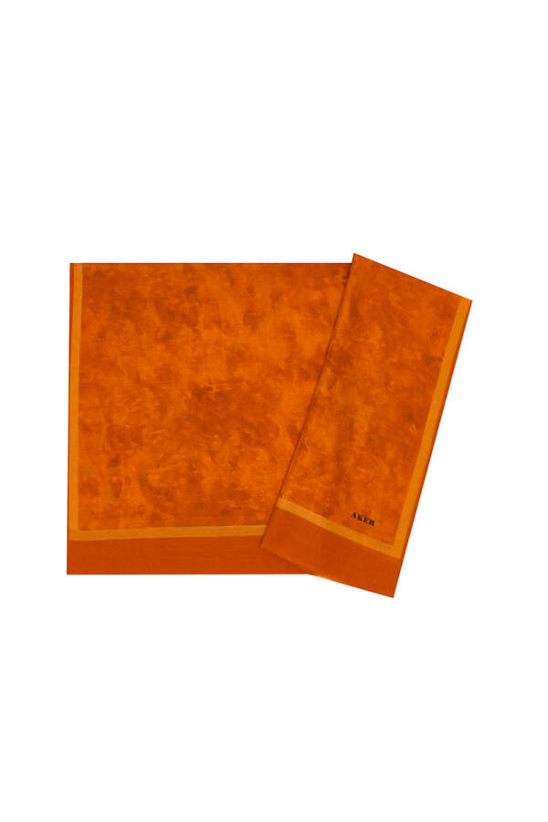 Turuncu 70X200 İpek Koton Şal - Aker