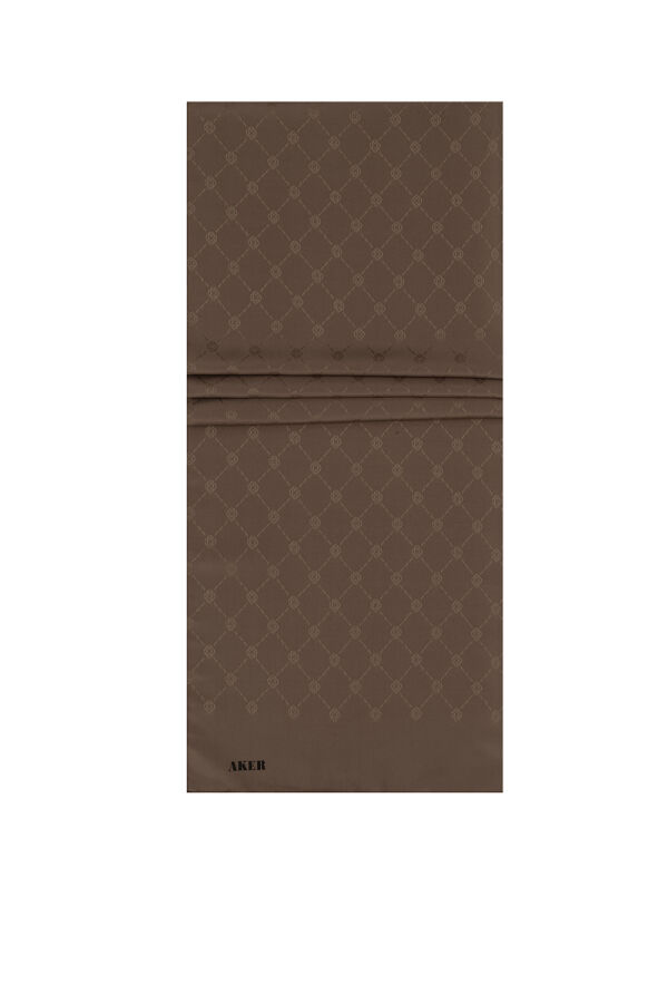 Kahverengi 75X190 CM Elegance Monogram Şal - Aker