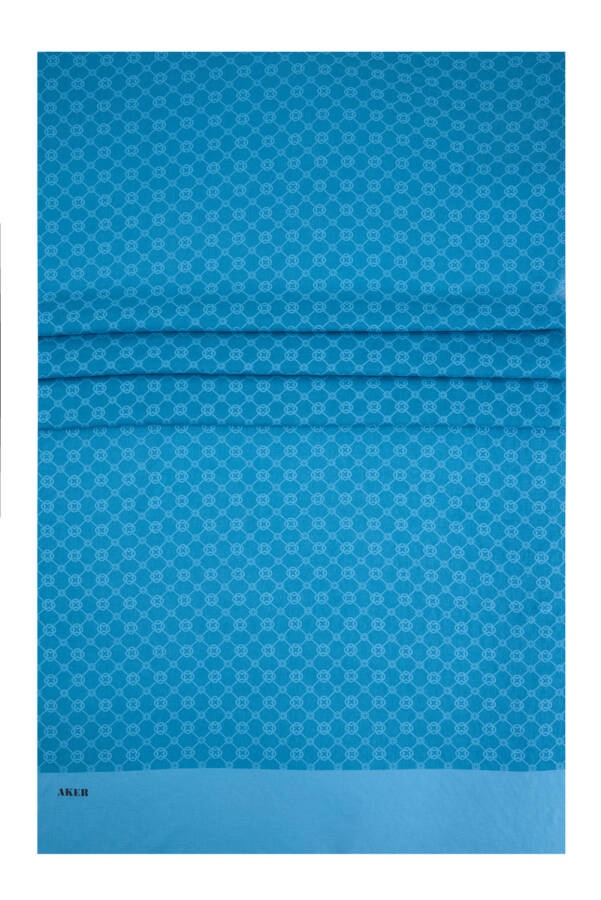 Petrol Mavisi 75X190 CM Elegance Monogram Şal - Aker
