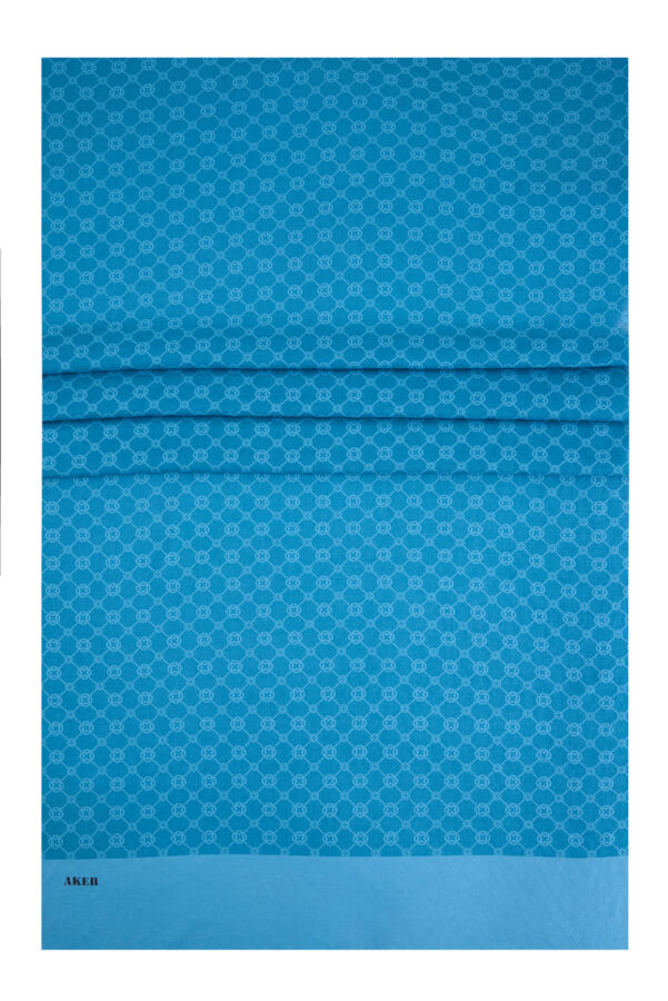 Petrol Mavisi 75X190 CM Elegance Monogram Şal - Aker