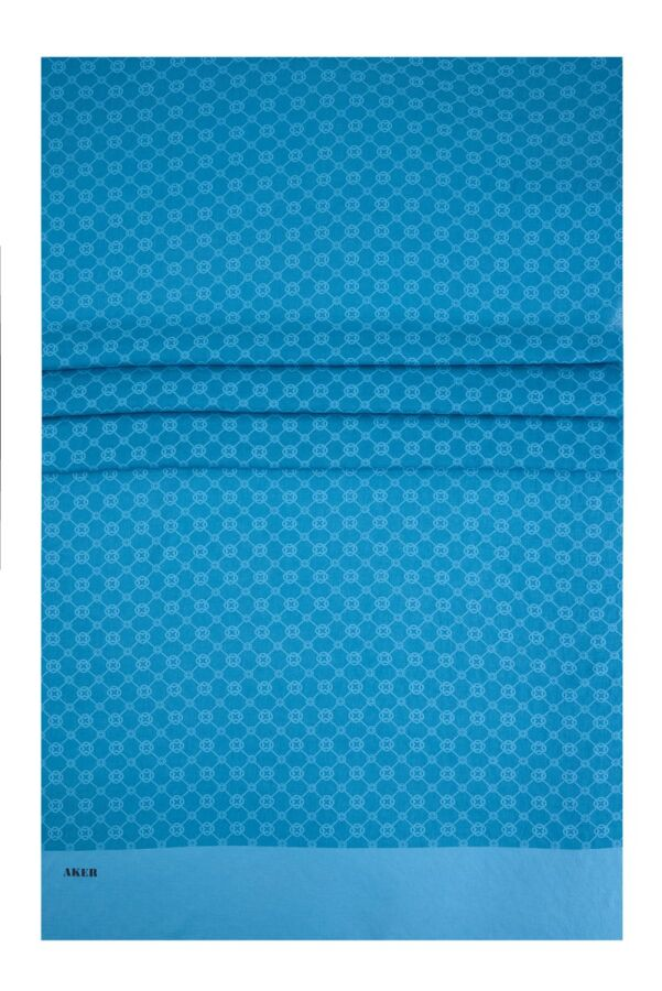 Petrol Mavisi 75X190 CM Elegance Monogram Şal - 3