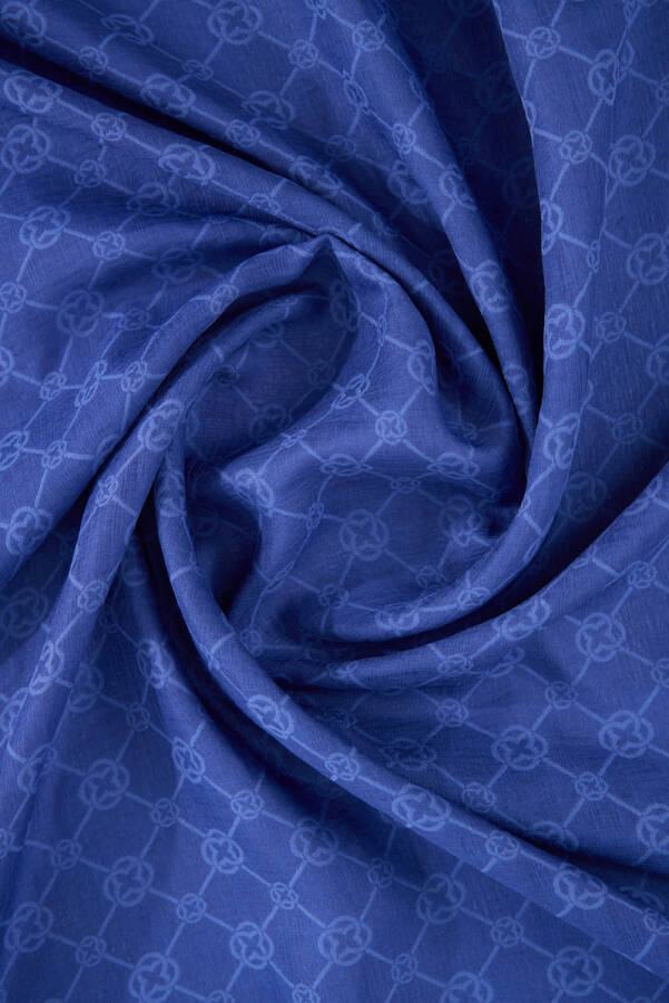 Mavi 75X190 CM 1090100 ELEGANCE MONOGRAM ŞAL - Aker (1)