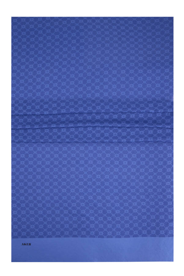 Mavi 75X190 CM Elegance Monogram Şal - Aker