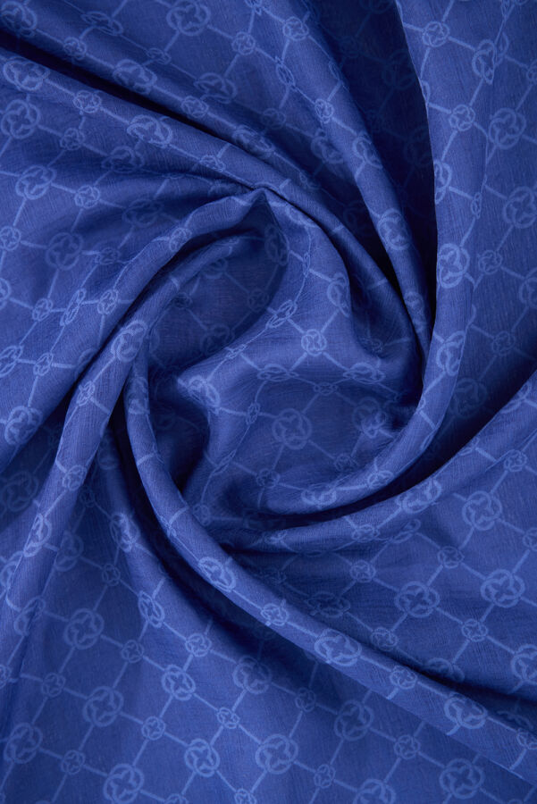 Mavi 75X190 CM Elegance Monogram Şal - Aker (1)