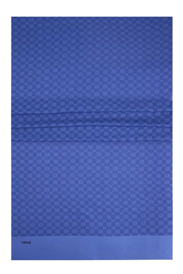 Mavi 75X190 CM Elegance Monogram Şal - Aker