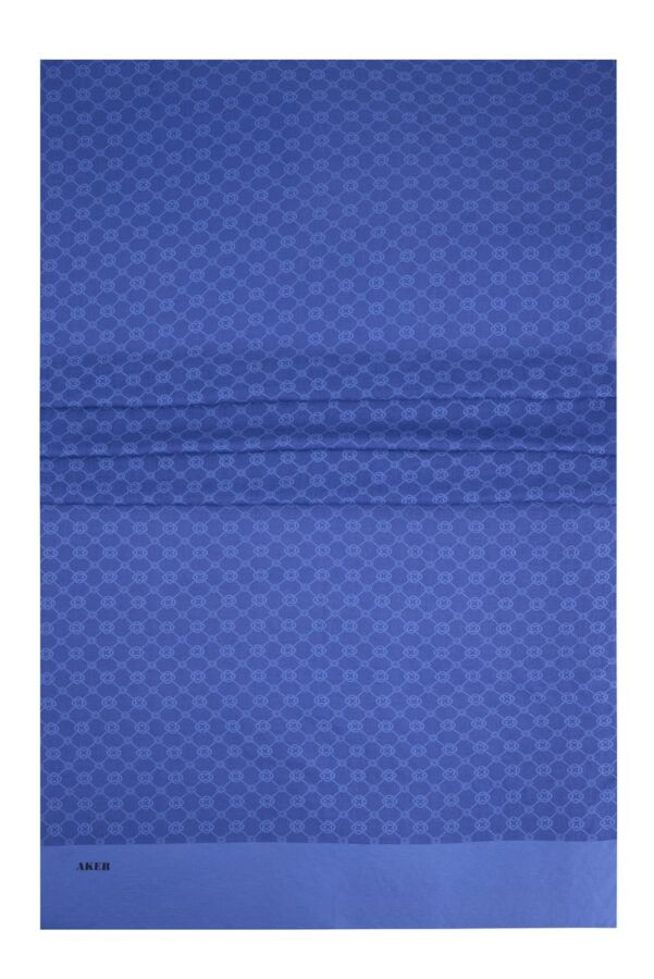Mavi 75X190 CM Elegance Monogram Şal - Aker