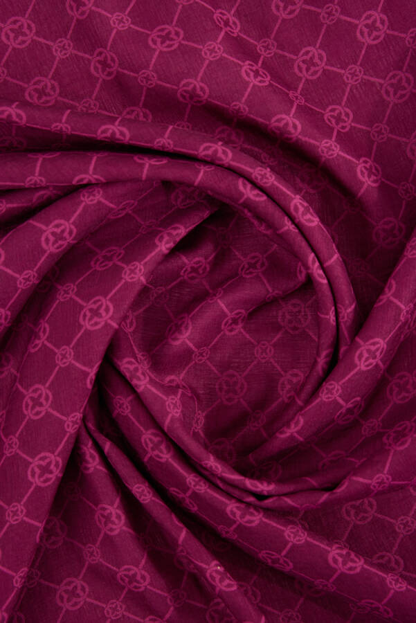 Mürdüm 75X190 CM 1090100 ELEGANCE MONOGRAM ŞAL - Aker (1)