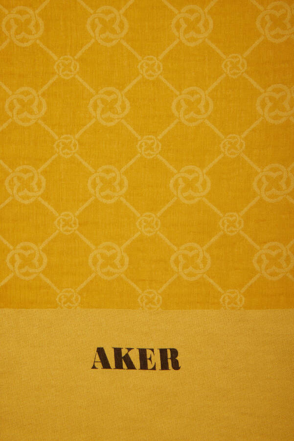 Sarı 75X190 CM 1090100 ELEGANCE MONOGRAM ŞAL - 8