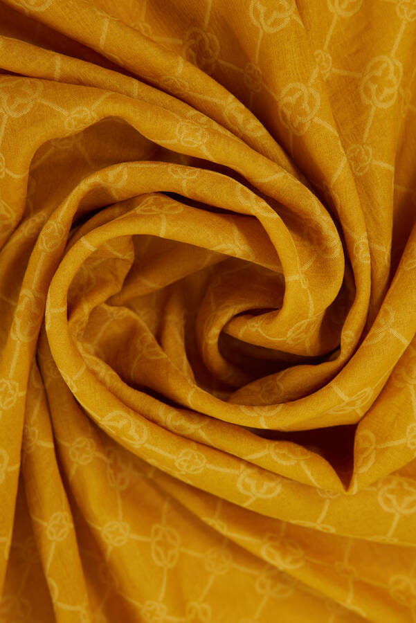 Sarı 75X190 CM 1090100 ELEGANCE MONOGRAM ŞAL - 9