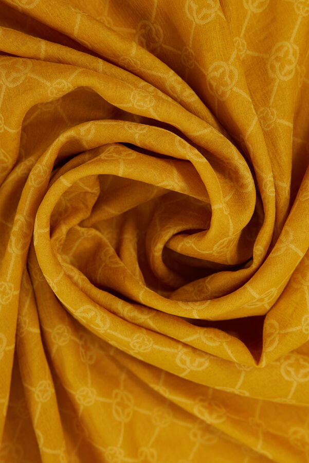 Sarı 75X190 CM Elegance Monogram Şal - 5