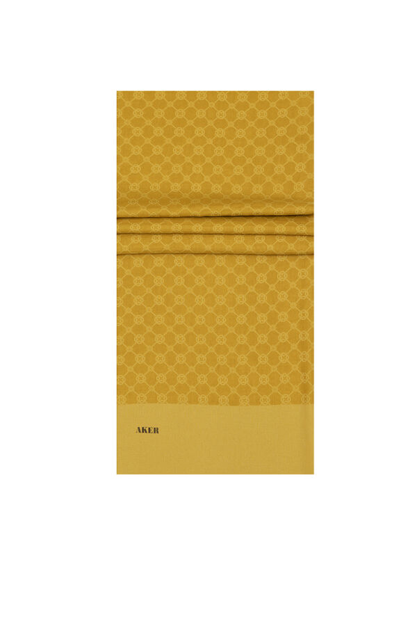 Sarı 75X190 CM Elegance Monogram Şal - Aker