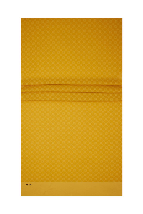 Sarı 75X190 CM Elegance Monogram Şal - Aker (1)