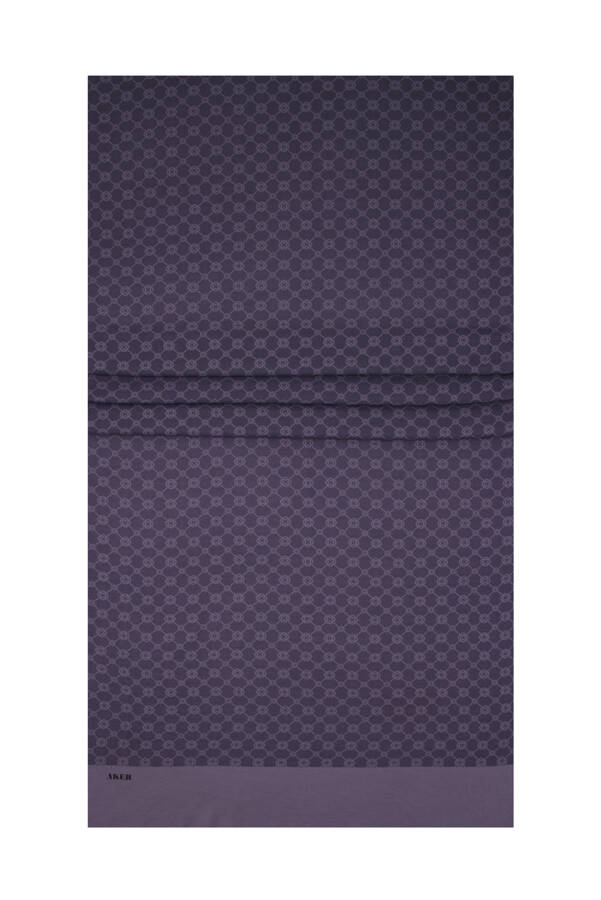Mor 75X190 CM Elegance Monogram Şal - 5