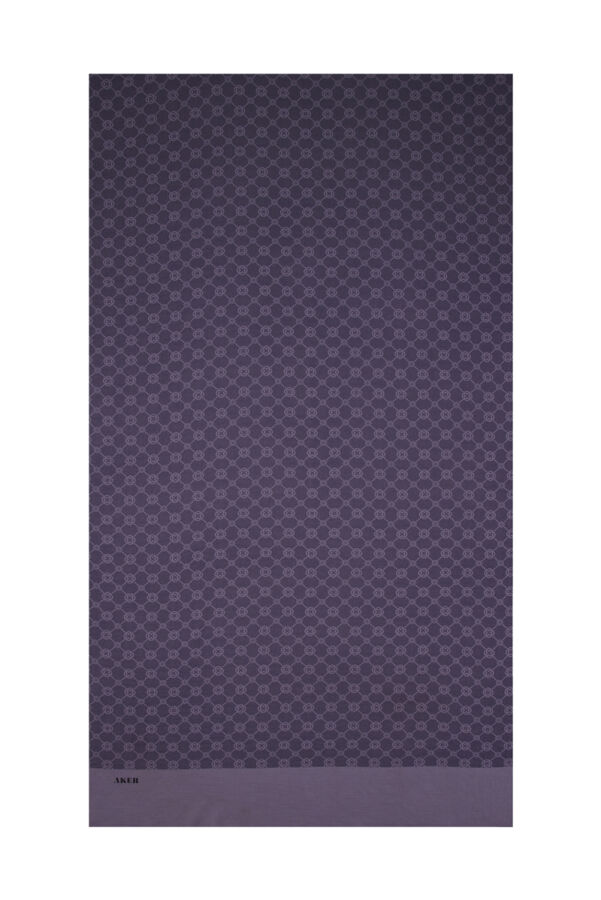 Mor 75X190 CM Elegance Monogram Şal - 3