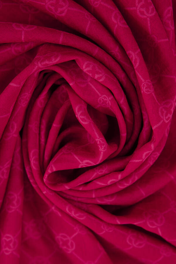 Fuşya 75X190 CM 1090100 ELEGANCE MONOGRAM ŞAL - 6