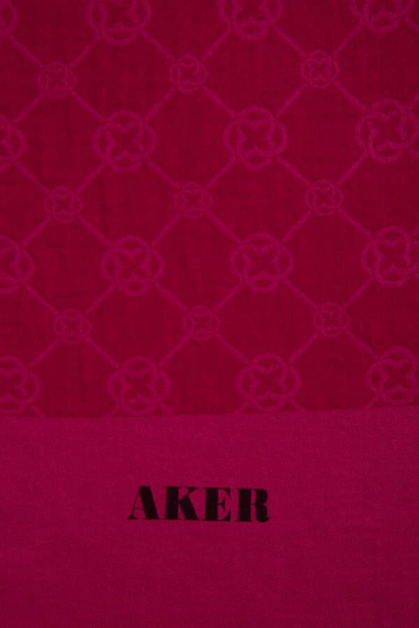 Fuşya 75X190 CM Elegance Monogram Şal - 4