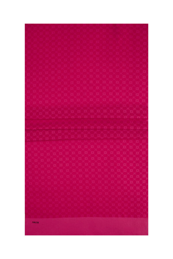 Fuşya 75X190 CM Elegance Monogram Şal - Aker