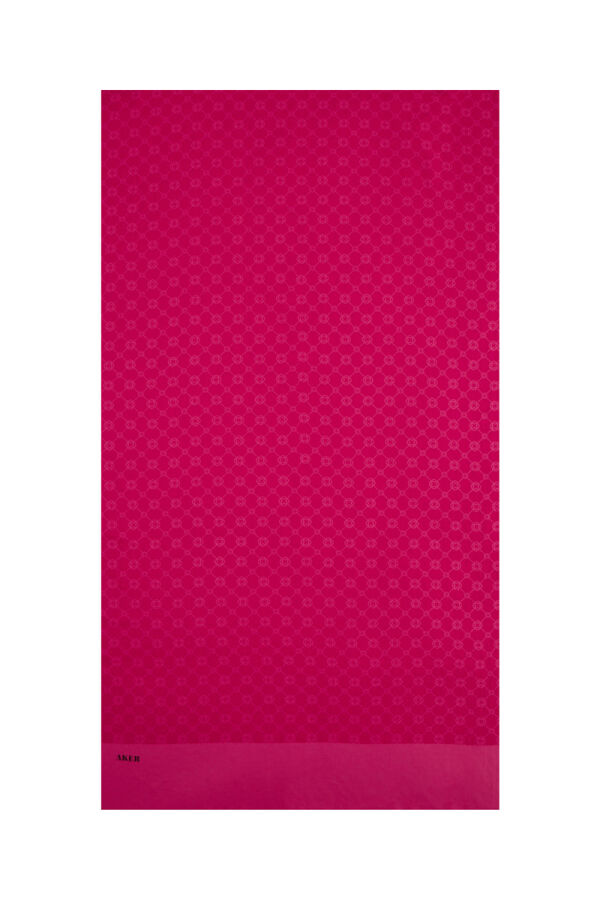 Fuşya 75X190 CM Elegance Monogram Şal - 3