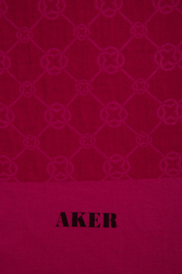 Fuşya 75X190 CM Elegance Monogram Şal - 4