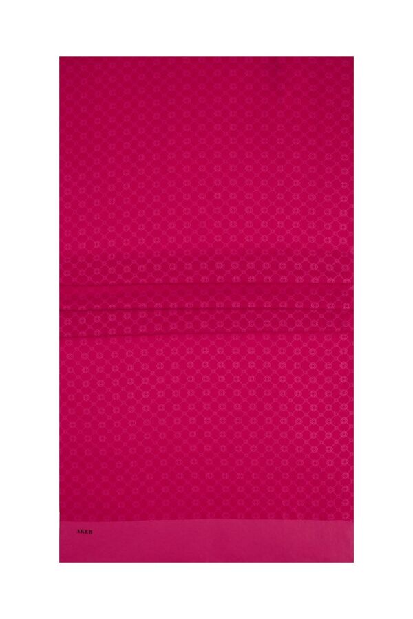 Fuşya 75X190 CM Elegance Monogram Şal - Aker