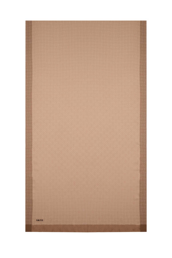 Kahverengi 75X190 CM Monogram Jakar Şal - 1