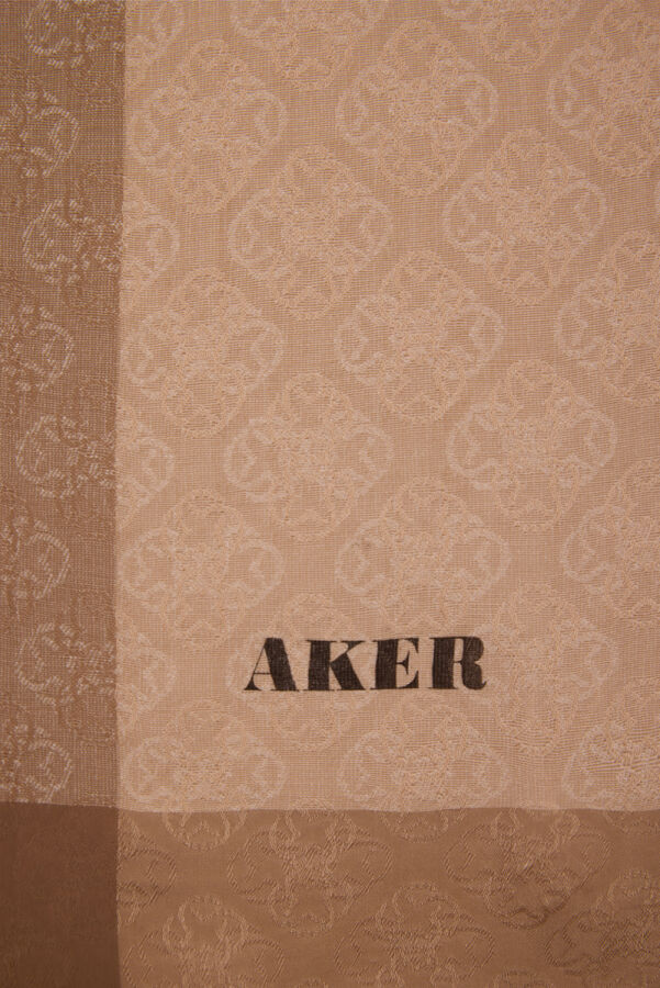Kahverengi 75X190 CM Monogram Jakar Şal - Aker (1)