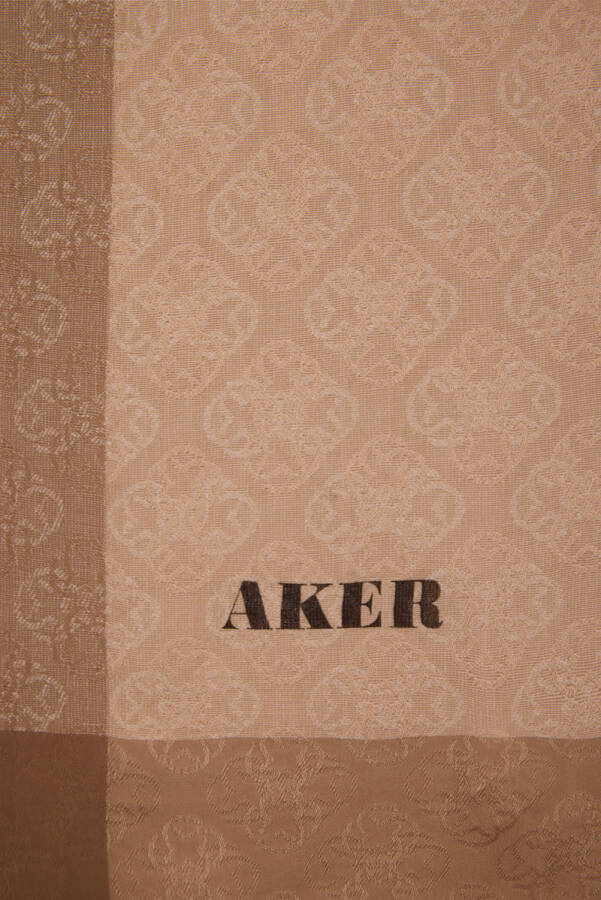 Kahverengi 75X190 CM Monogram Jakar Şal - Aker (1)