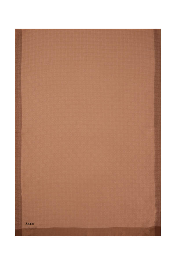 Kahverengi 75X190 CM Monogram Jakar Şal - 1