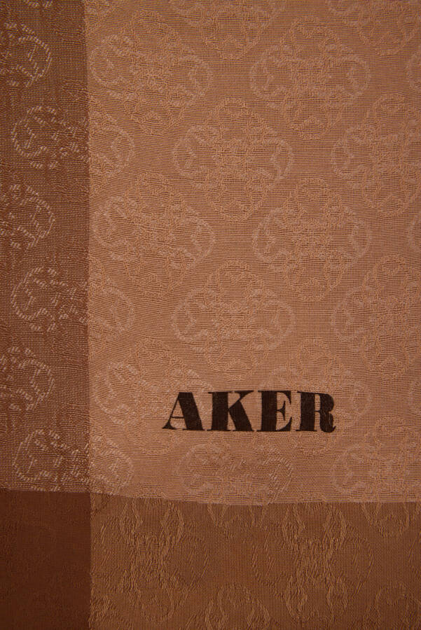 Kahverengi 75X190 CM Monogram Jakar Şal - 2
