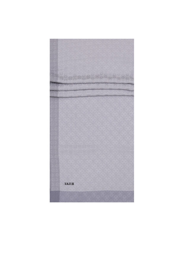 Gri 75X190 CM Monogram Jakar Şal - 1