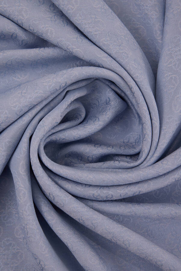 Mavi 75X190 CM Monogram Jakar Şal - 3