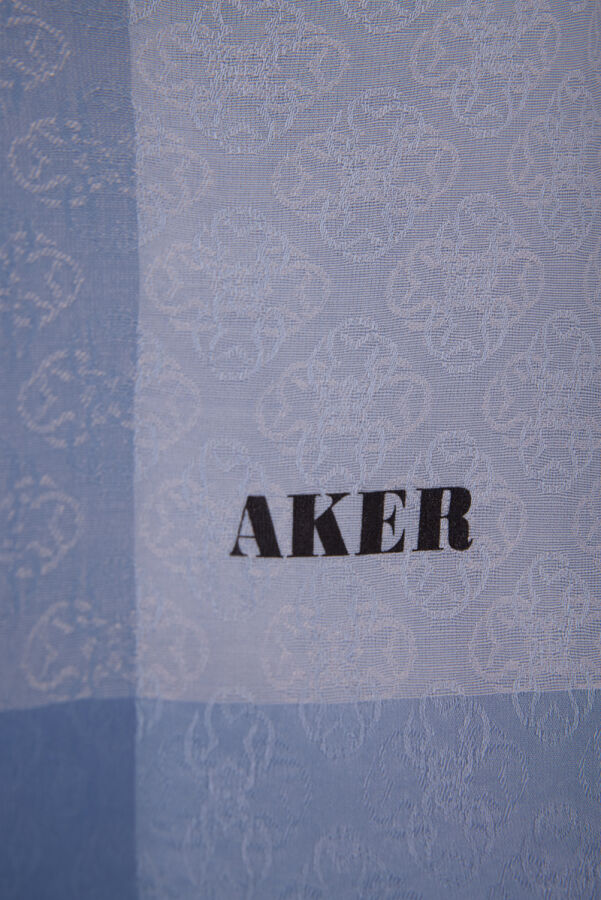 Mavi 75X190 CM Monogram Jakar Şal - 2