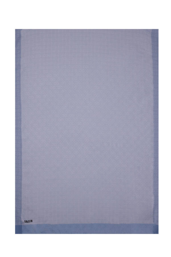 Mavi 75X190 CM Monogram Jakar Şal - 1