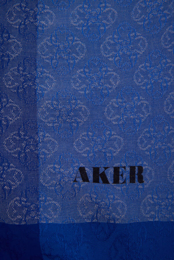 Mavi 75X190 CM Monogram Jakar Şal - 2